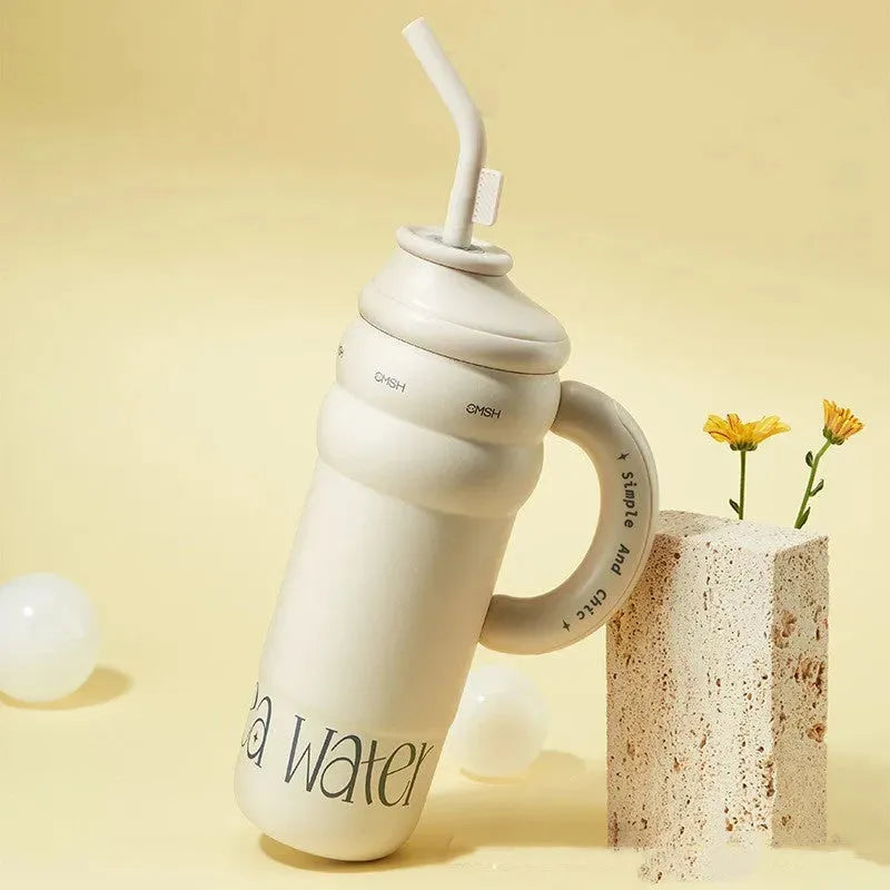 Handle Stainless Steel Vacuum Cup Large Capacity Portable - Bellarte Enchanté Handle Stainless Steel Vacuum Cup Large Capacity Portable